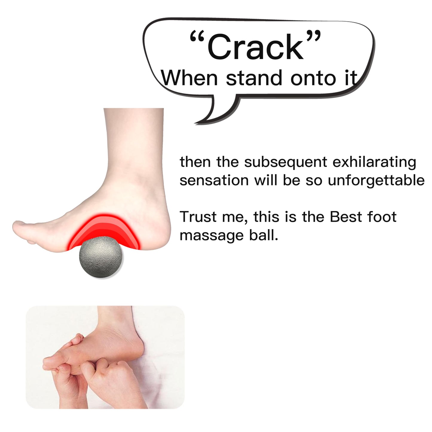 Plantar Fasciitis Relief Massage Ball – Lacrosse Ball, Foot Massage Roller & Myofascial Release Ball for Foot Pain, Trigger Point Therapy, Hard Ball for Deep Tissue & Fascia Massage