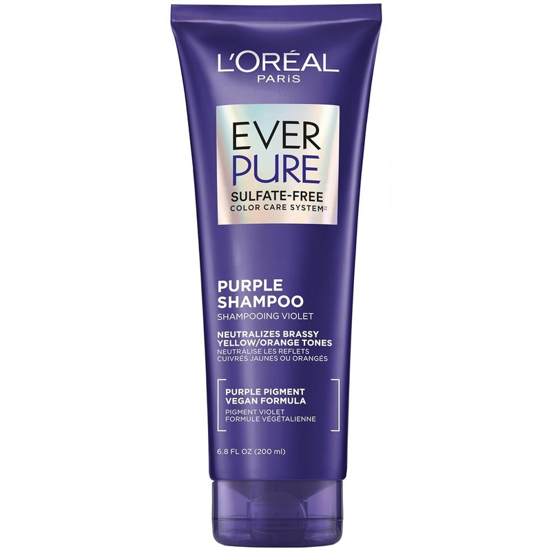 L’Oreal Paris Purple Shampoo - Sulfate Free Brass Toning for Blonde & Highlighted Hair | 6.8 Fl Oz
