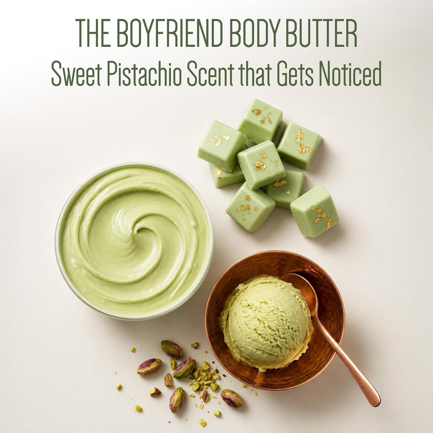 Pistaché Skincare Pistachio Oil Whipped Body Butter - Rich Moisturizer with Vitamin E | 8 oz for Dry Skin