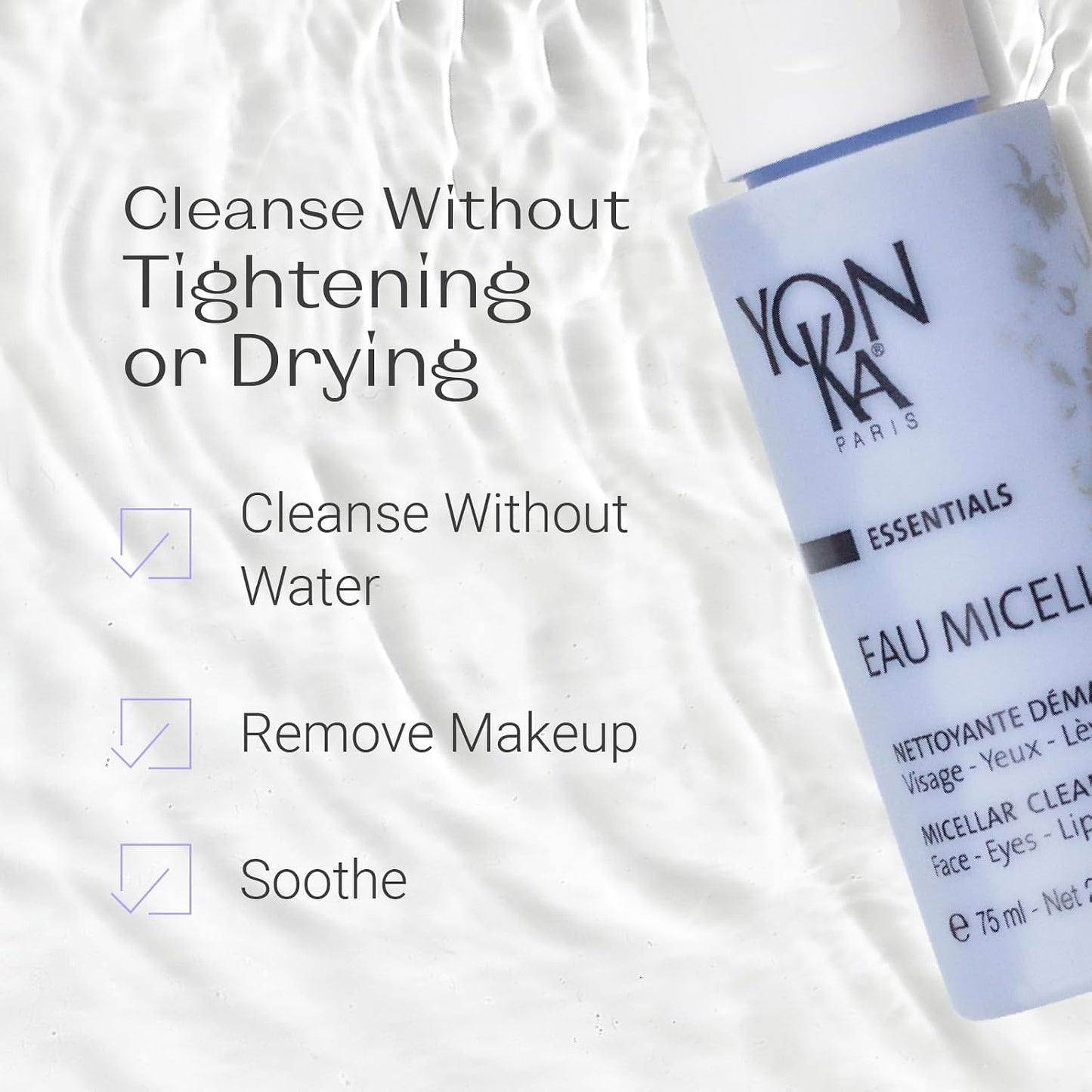 Micellar Water Travel Size - Gentle Cleansing Makeup Remover with Rose & Chamomile | Paraben-Free | 2.53 fl oz
