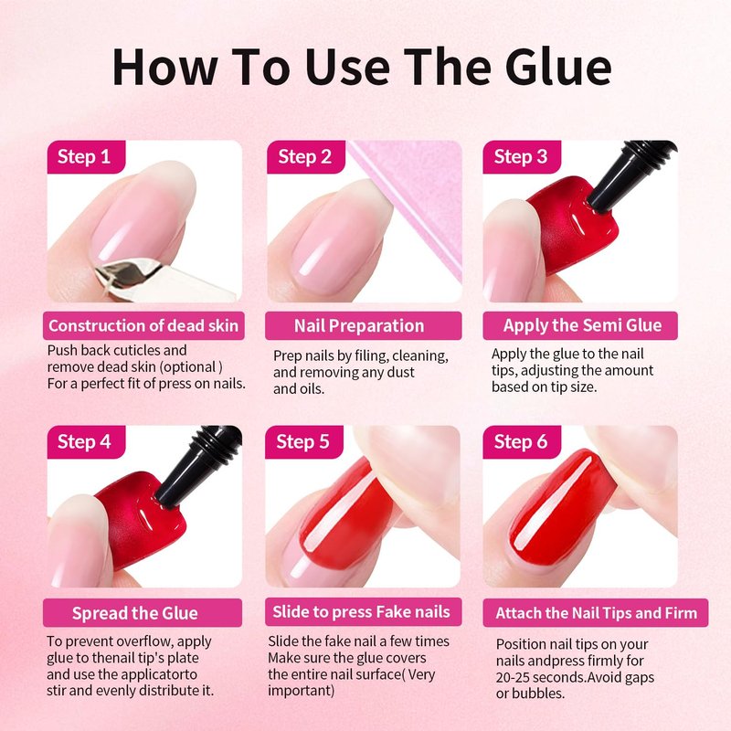 Quick Dry Nail Glue Gel - Super Strong, Long Lasting Formula | 10g with 10ml Remover