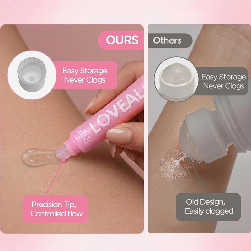 Body Glue for Clothes - Fast Drying 60s Adhesive for Strapless Dresses & Wigs | 20ml Rose Color
