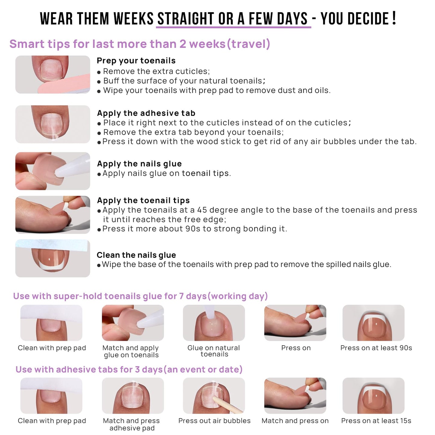 BTArtbox Chrome Press On Toenails, Pink Short Toenail Press Ons Square, Fit Perfectly Glazed Press On Toe Nails with Glue, Fake Toenails in 16 Sizes- 32 Toenails Kit, Honey Trap