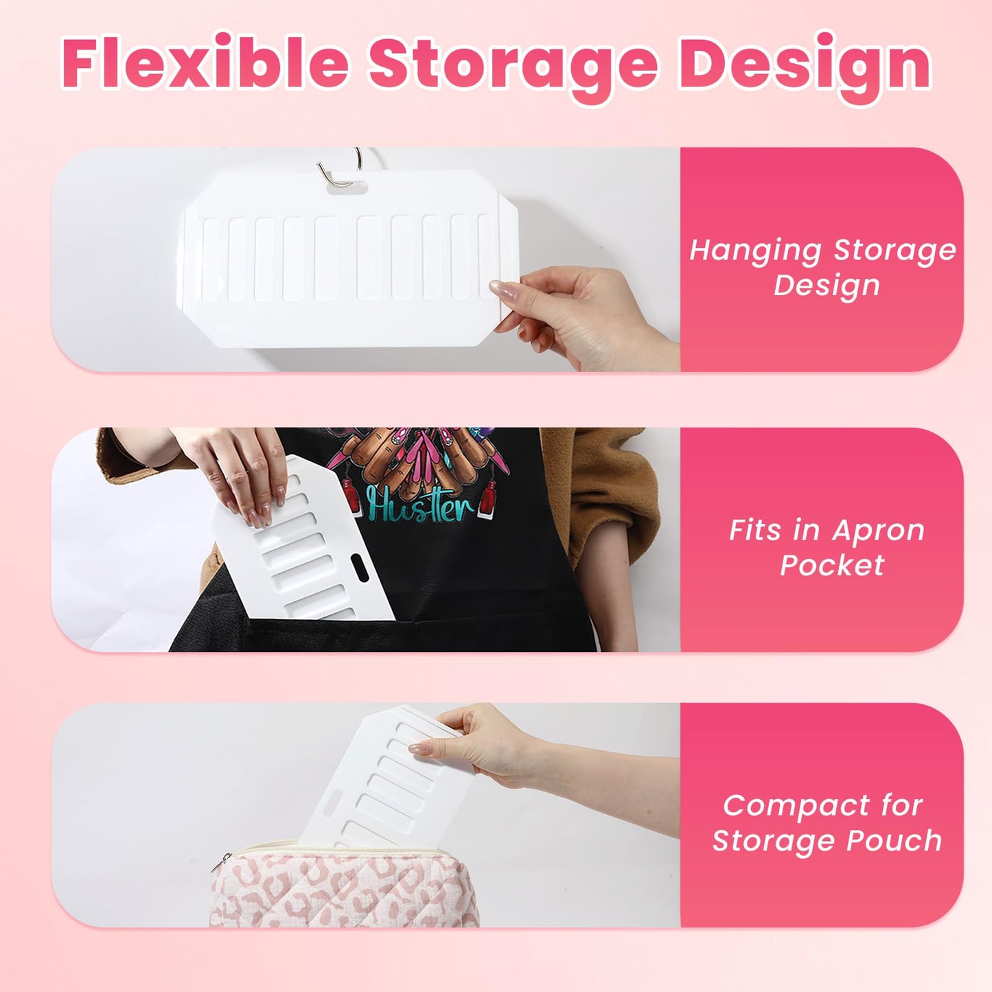 BOMOQING Original Nail Form Tray & Compartments Organizer - 10 Slot Acrylic Nail Form Display with Brush Holder for Salon & Home DIY Manicure