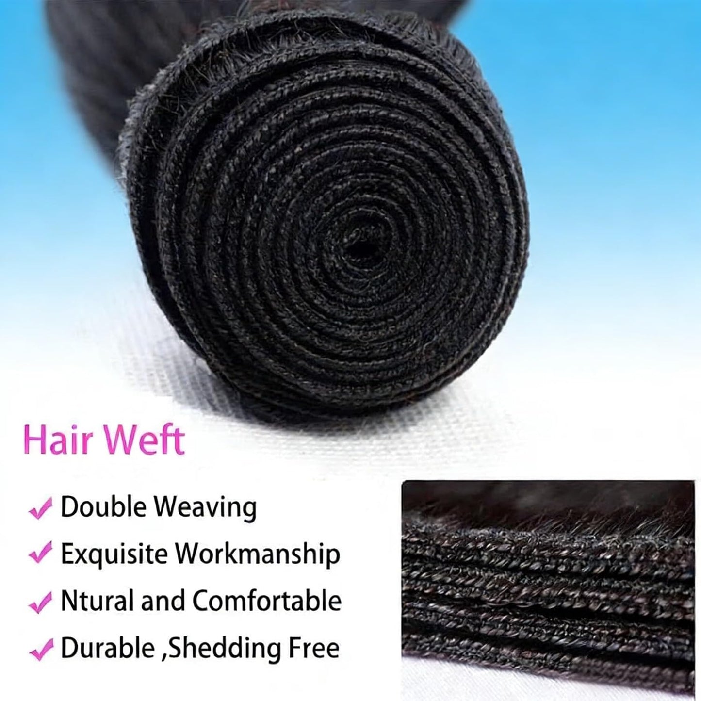 Human Hair Bundles - 100% Unprocessed Brazilian Virgin Deep Wave | 20-Inch Curly Weave Extensions for Women - Natural Black