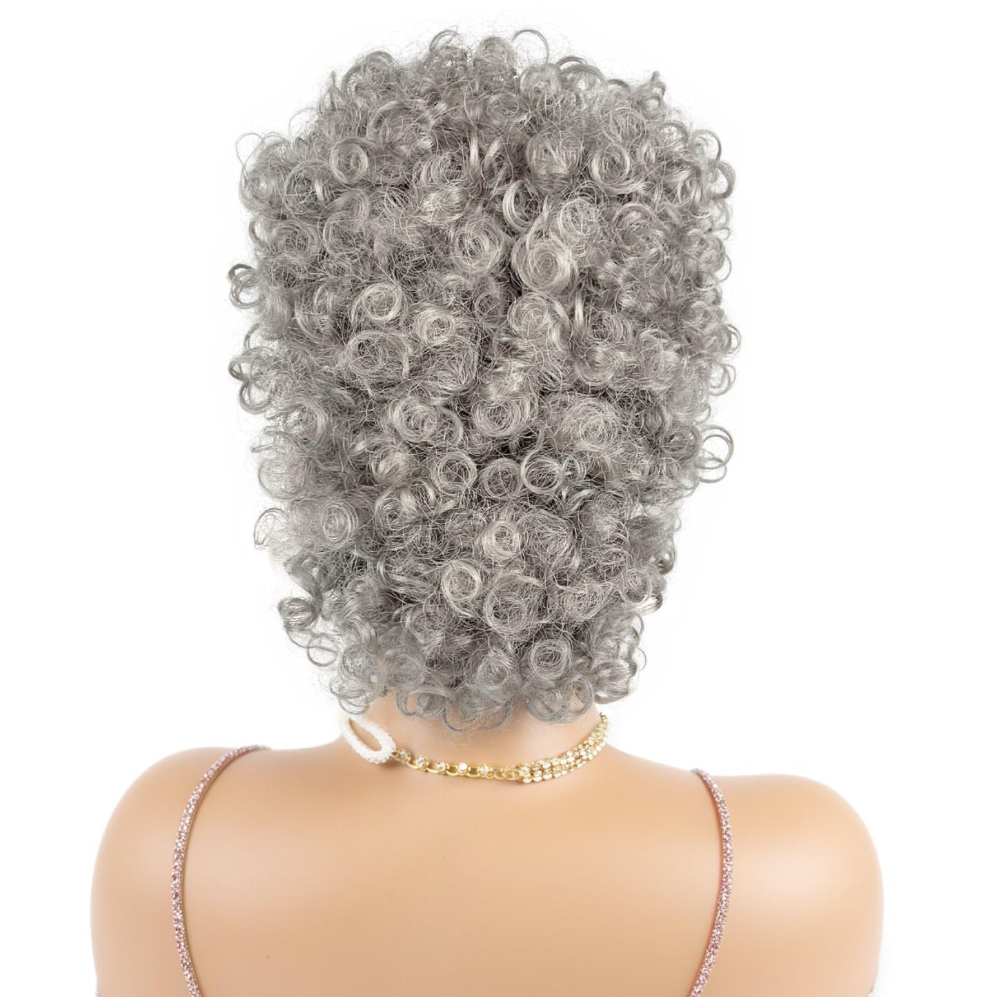Rafabcici Gray Mohawk Wig for Black Women – Short Kinky Curly Afro Puff Wig, Synthetic Fluffy Ponytail Hairpiece with Adjustable Straps for Daily Wear, Party, Cosplay(T1B/Gray,Salt and Pepper)