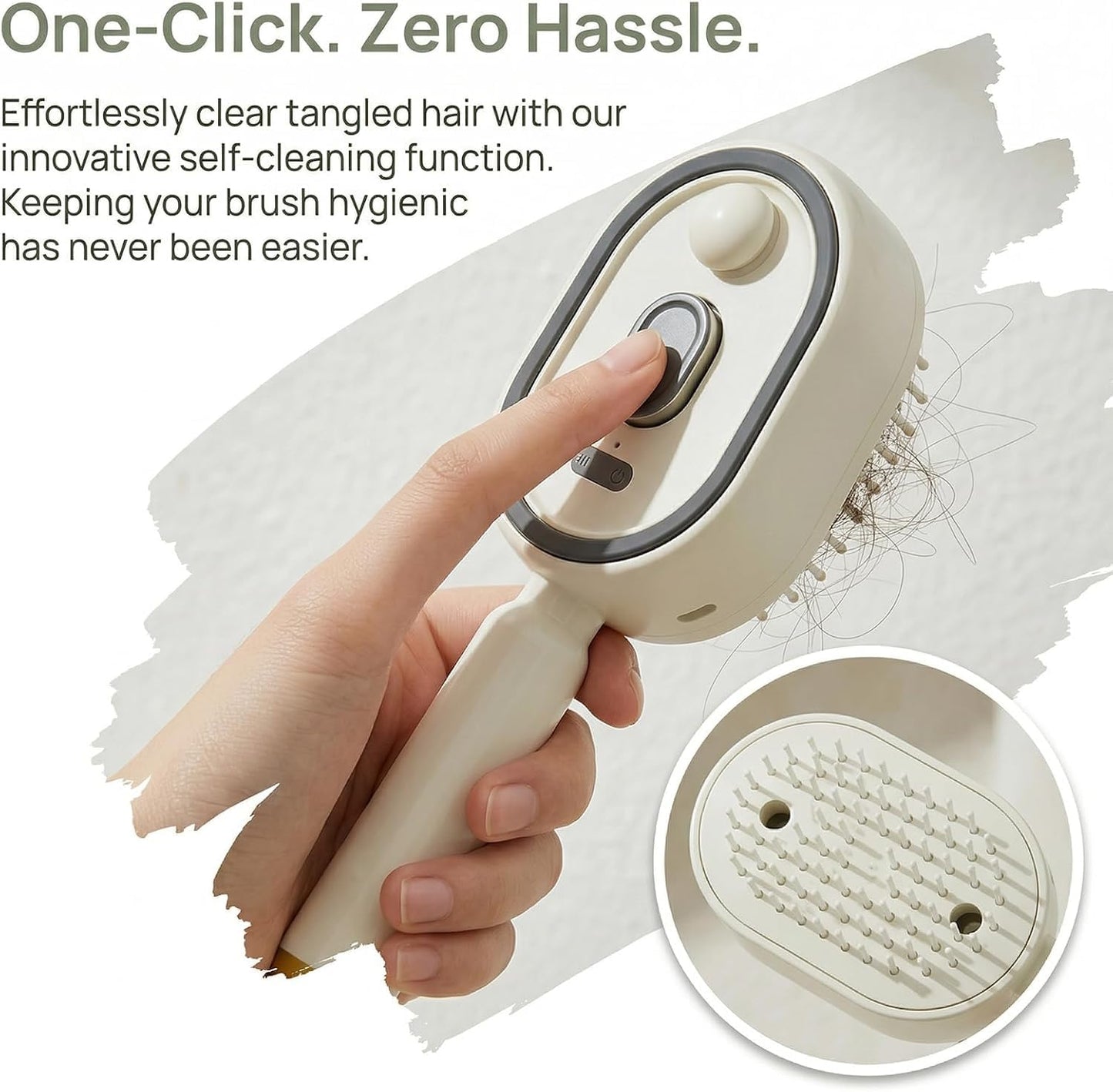 5 in 1 Air Cushion Hair Brush, Electric Spray Massage Comb, Preventing Drying and Tangling, Anti-Static Detangling Steaming Brush, for Curly, Straight, Thick, Thin, Long or Short Hair (Pink+Beige)