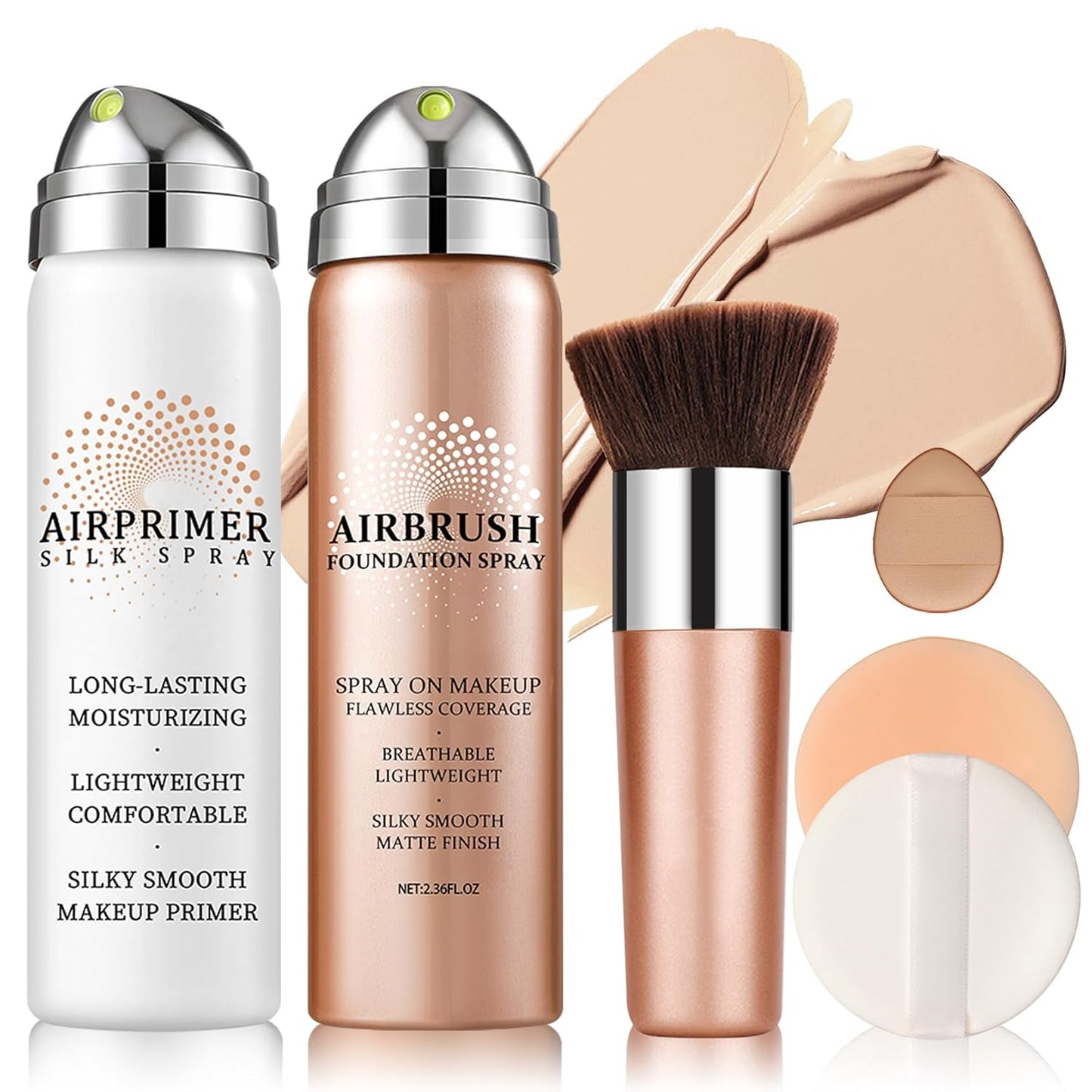 Flawless Airbrush Makeup Foundation - Lightweight & Buildable Coverage for Mature Skin | 02 Beige