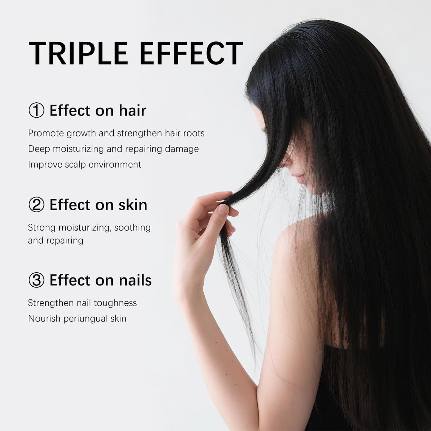 Organic Castor Oil Roll-On - 100% Pure Cold-Pressed for Hair Growth, Eyelashes & Skin Moisturization | 50ml with Rose Quartz