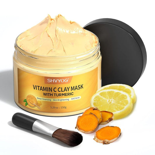 Turmeric Vitamin C Clay Mask - Deep Cleansing Facial Mask for Dull & Blemish-Prone Skin | 5.29 Oz (150g)