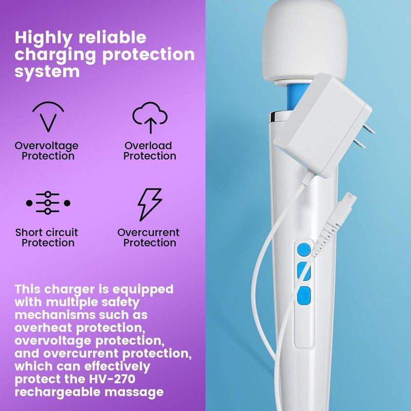 HV270 Charger Replacement Compatible with Hitachi Magic Wand HV-270 Rechargeable Cordless Massager Power Adapter Supply Cord (ONLY for HV270)