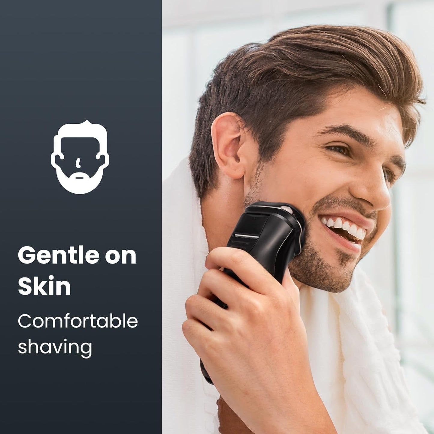 Electric Razor for Men - Cordless Wet/Dry Rotary Shaver with Waterproof Design | USB Fast Charging & Sensitive Skin Care Features