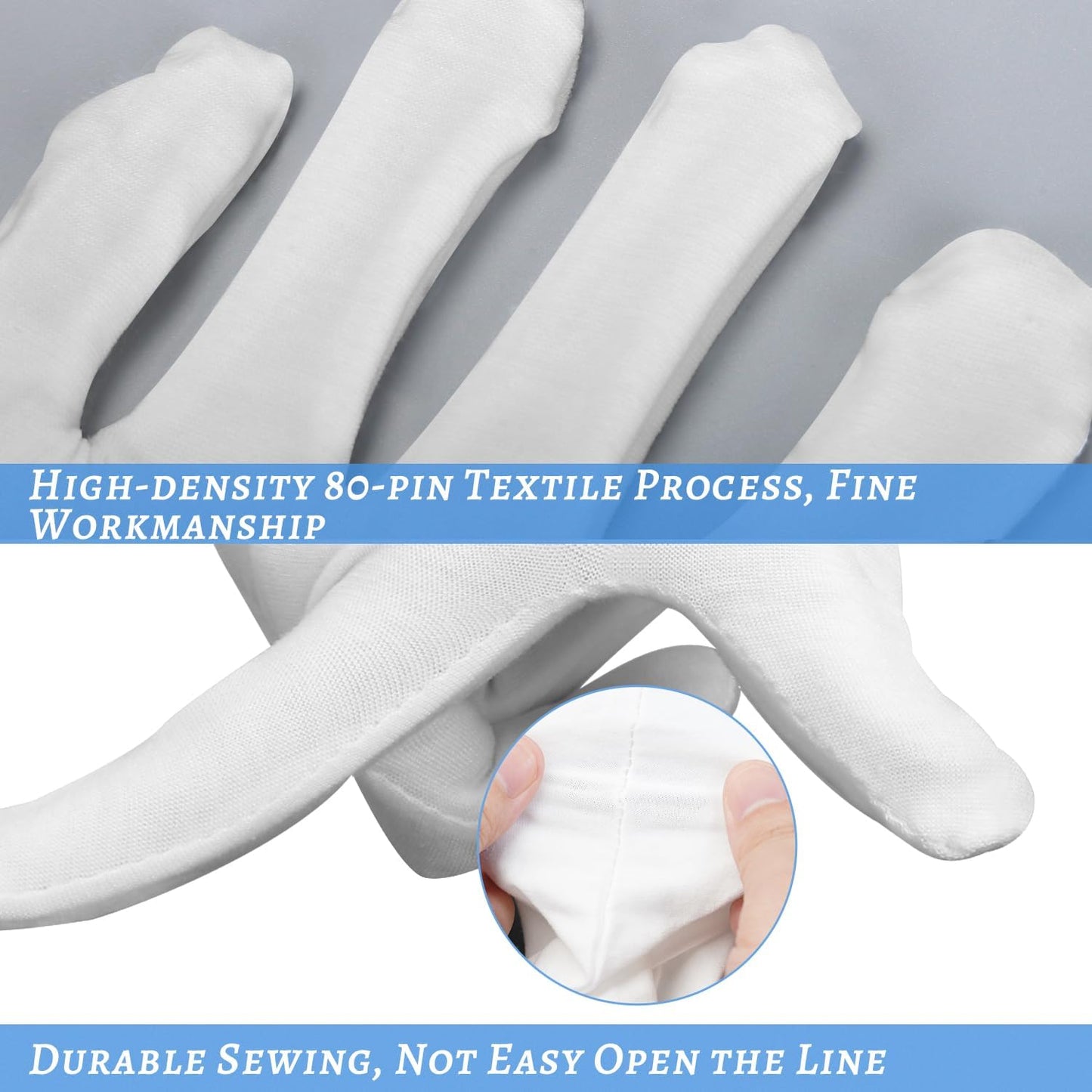 Moisturizing Gloves for Dry Hands | Washable Cotton Spa Gloves - 5 Pairs for Men & Women