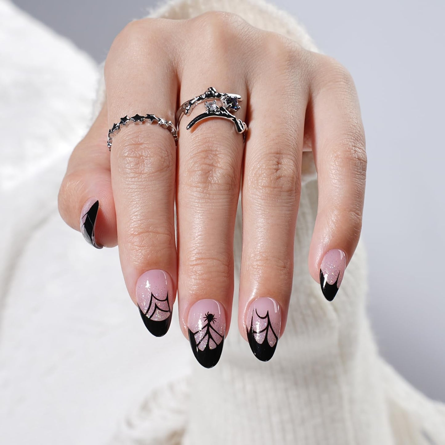 Glossy Red Press On Nails - Almond Shape Fake Nails with Glue | 32 PCS, 16 Sizes for Women