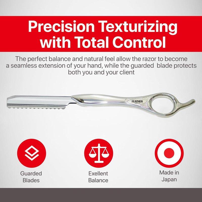 Feather - 7.25-inch Styling Razor Handle – The Professional tool for Hair Cutting, Thinning, Layering, Texturizing and Feathering - The # 1 Stylist and Barber Razor Tool