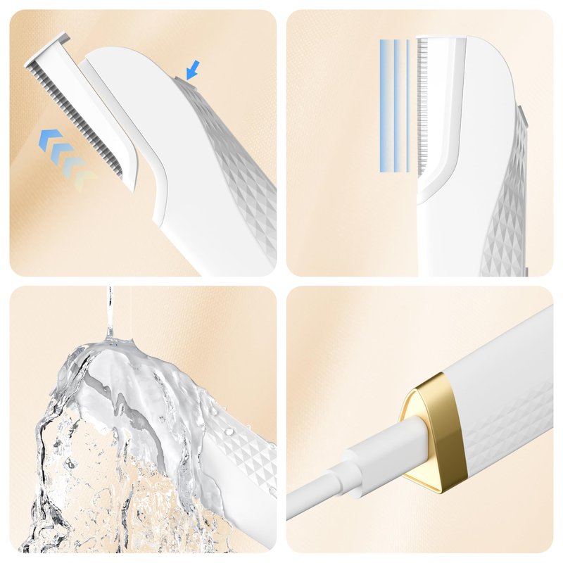 Gelpal Electric Dermaplane Razor for Women Face, Three-Speed Rechargeable Dermaplane Razor with 5 Refill Blades, Facial Hair & Peach Fuzz Remover for Women,Gift wrapping.(White)