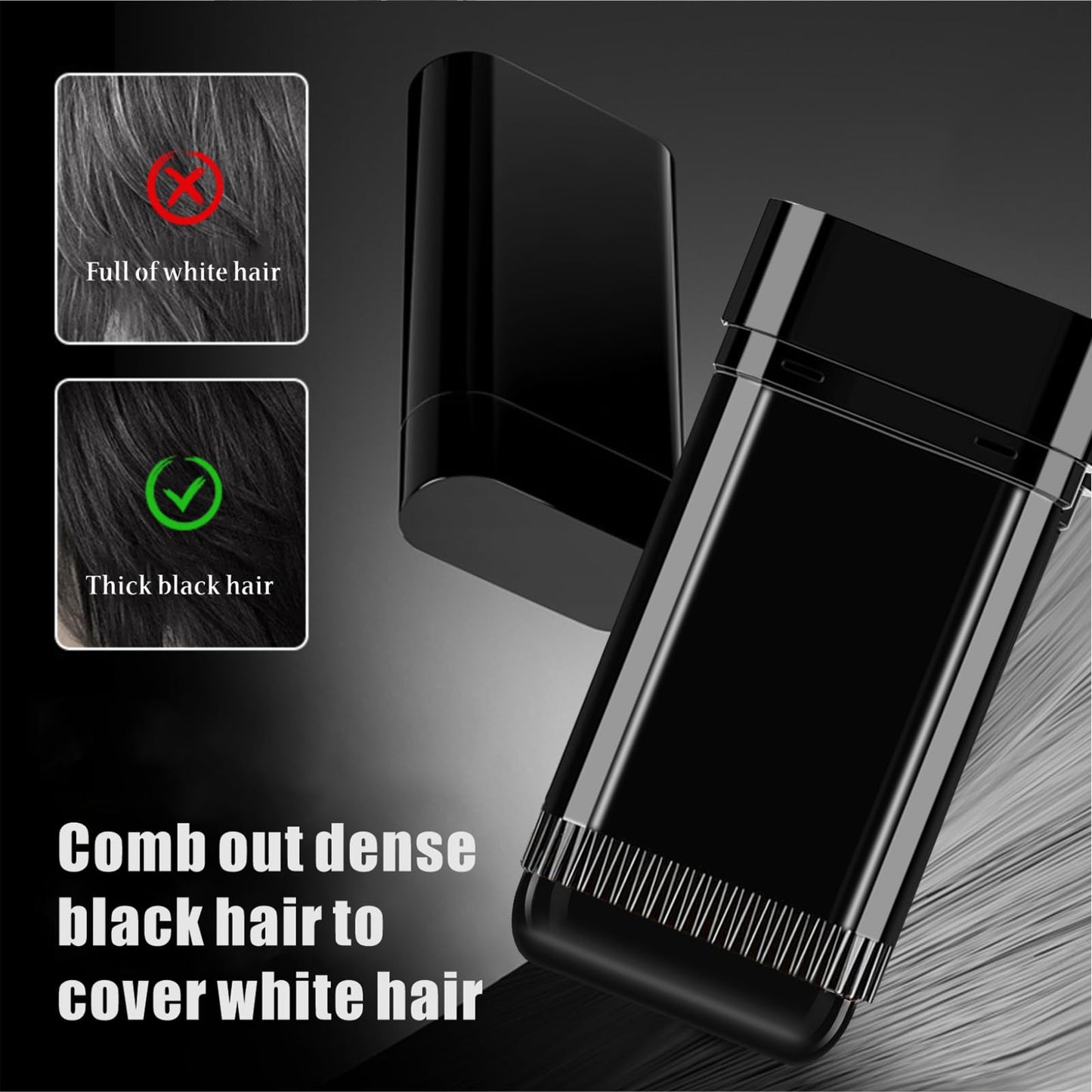 3PCS 2 in 1 Instant Hair Color Stick, Waterproof and Sweat Proof Hair Dye Stick, Portable 3 Color Touch-Up Hair Sticks With Comb for Women Men