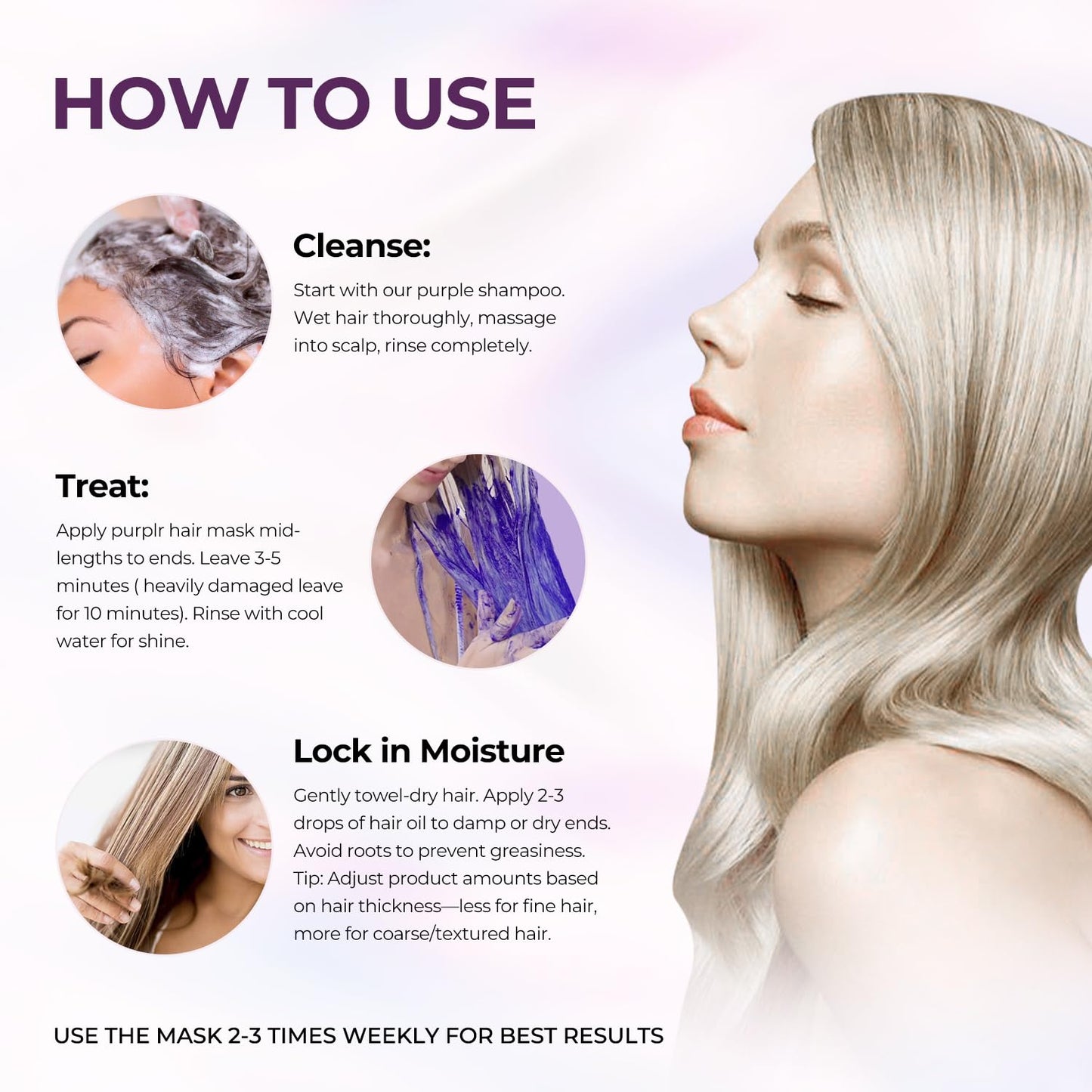 Karseell Purple Hair Mask & Argan Hair Oil Set, 16.9 fl oz + 1.69 fl oz