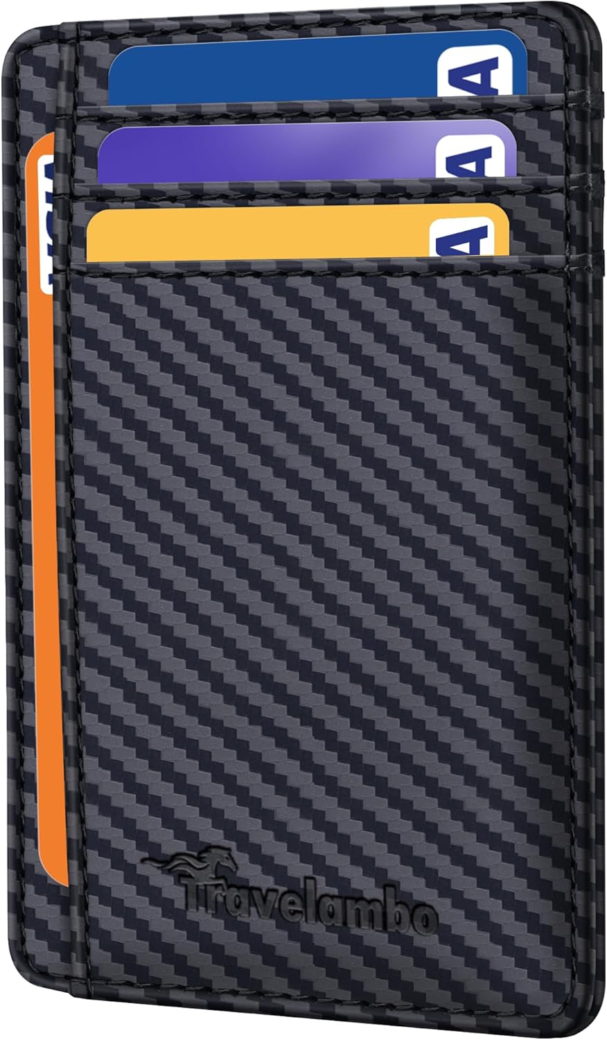 Minimalist Leather RFID Blocking Slim Wallet - Medium Size for Front Pocket Use