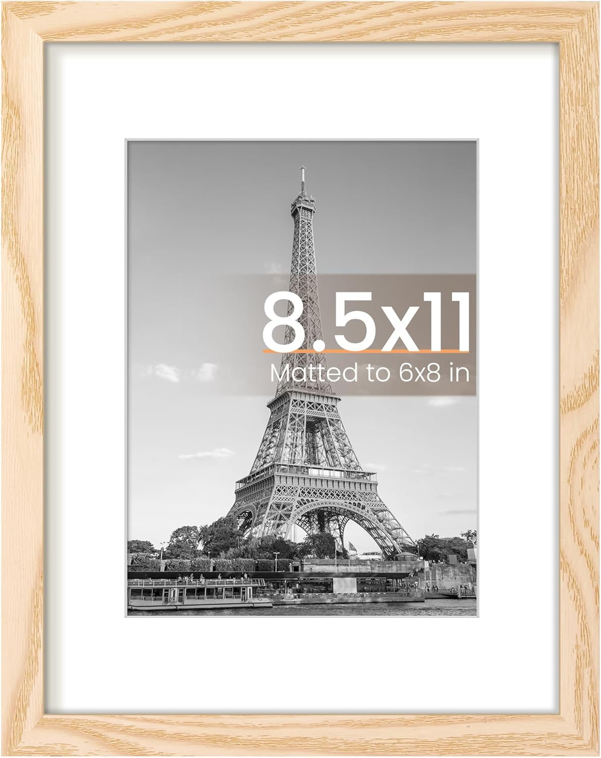 Upsimples 11x14 Picture Frame - Display 8x10 Photos with Mat or 11x14 Without Mat | Black Wall Hanging Frame