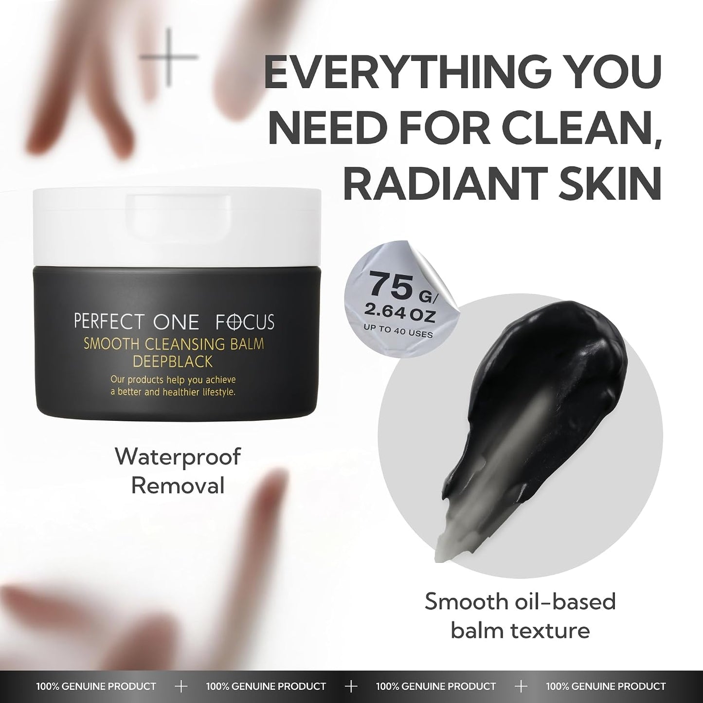 Smooth Cleansing Balm Makeup Remover - Hydrating Face Cleanser with Vitamin C, AHA & Ceramides | 2.64 oz, Lime & Orange