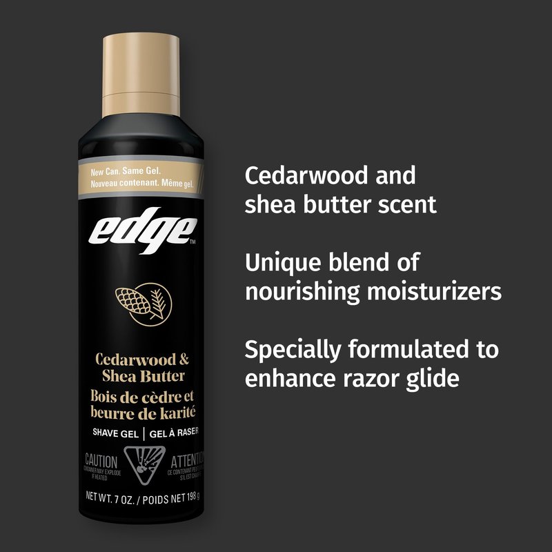 Edge Shave Gel for Men, Cedarwood & Shea Butter, 7oz (3 Pack) - Shaving Gel For Men That Moisturizes, Protects and Soothes To Help Reduce Skin Irritation (Packaging May Vary)
