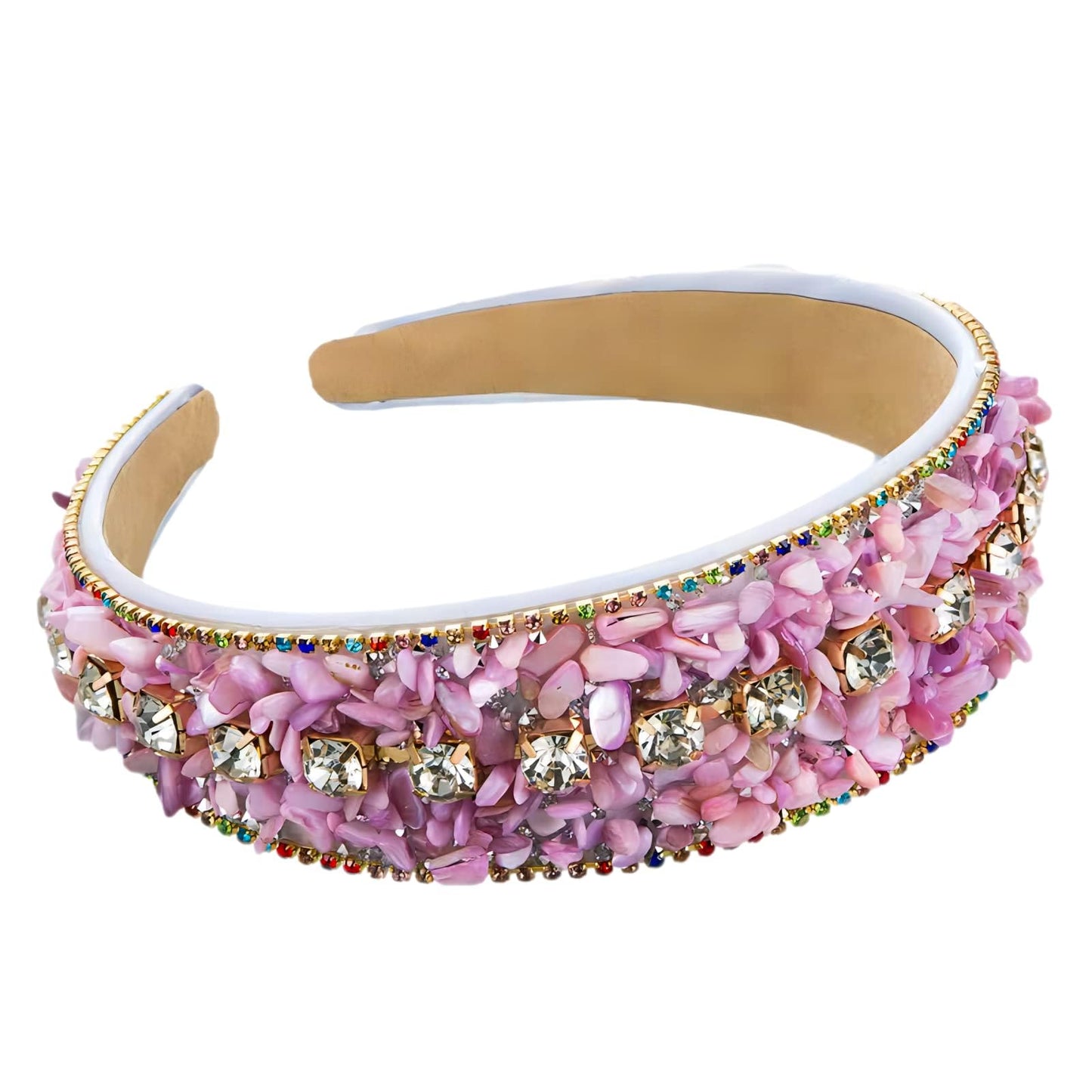 MUQINGWAN Turquoise Crystal headbands for Women Sparkly Rhinestone Pearls Hairband Wide Headband Headpiece Spring Summer Pink Headbands Headwear Accessories for women