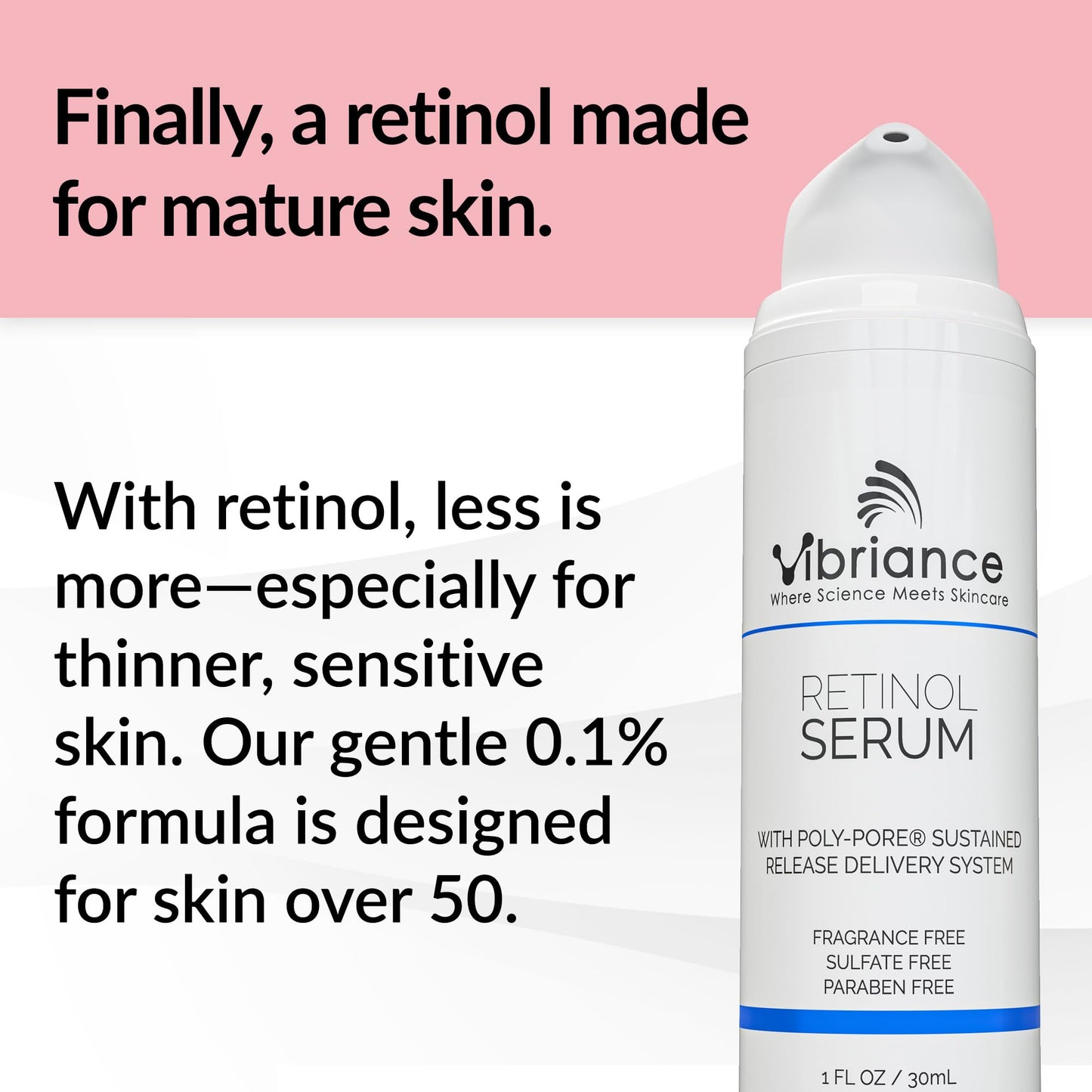 Vibriance Retinol Serum for Face - Reduces Appearance of Deep Wrinkles and Large Pores, Enhances Tone, Improves Complexion - Sensitive, Mature Skin Night Cream - 1 fl oz