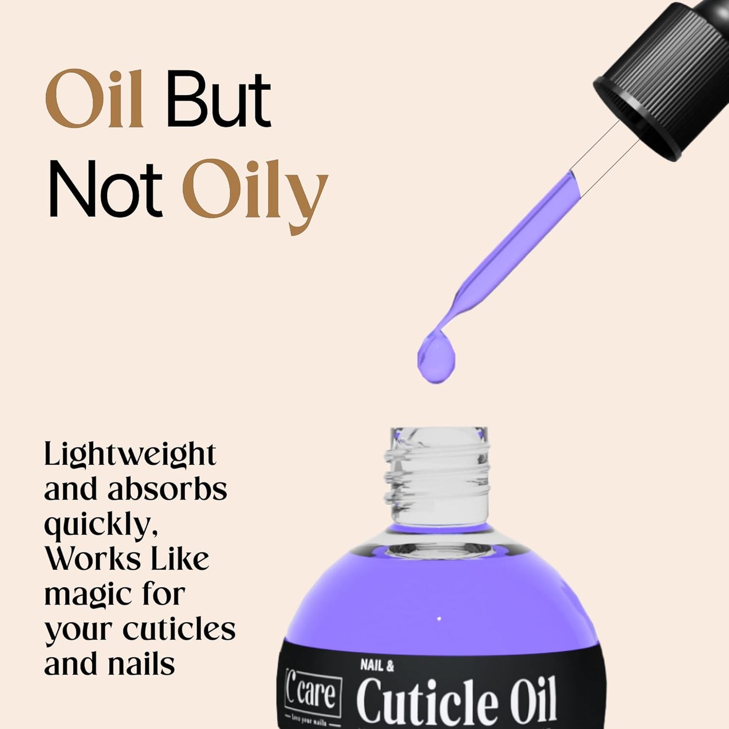 Cuticle Oil for Nails - Lavender & Chamomile Moisturizer - Strengthens & Nourishes - 2.5 oz Dropper & Brush Included