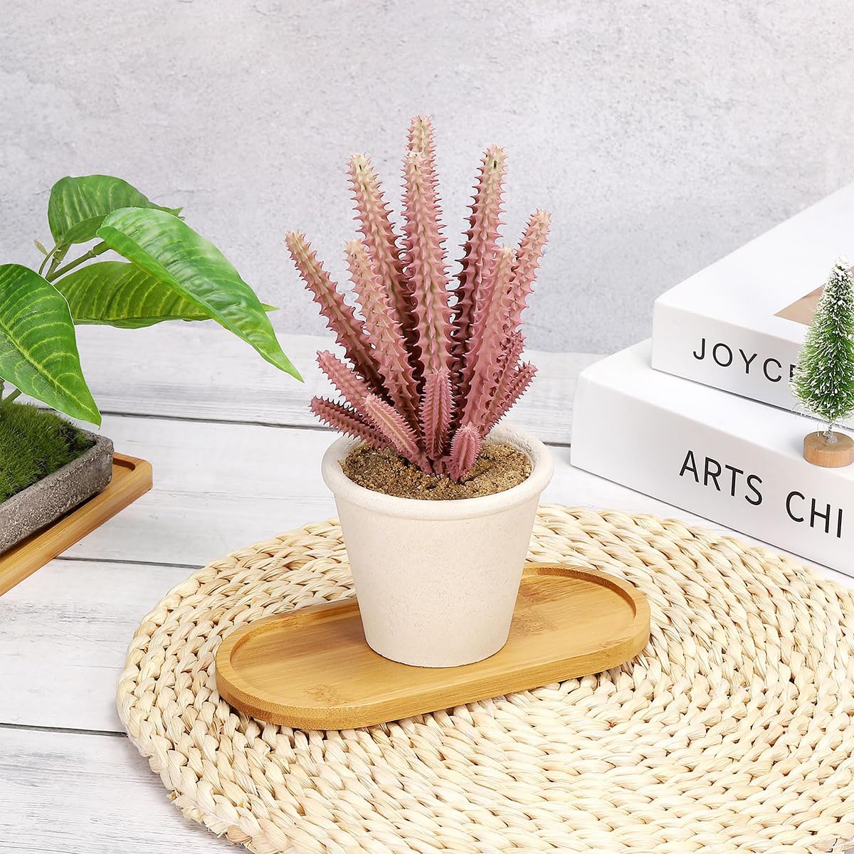 Bamboo Soap Tray, 1Pcs Soap Dish Bathroom Small Tray Oval Countertop & Dispenser Trays Dresser Ring Dish for Home Bathroom Decor, Holder Bathtub Organizer