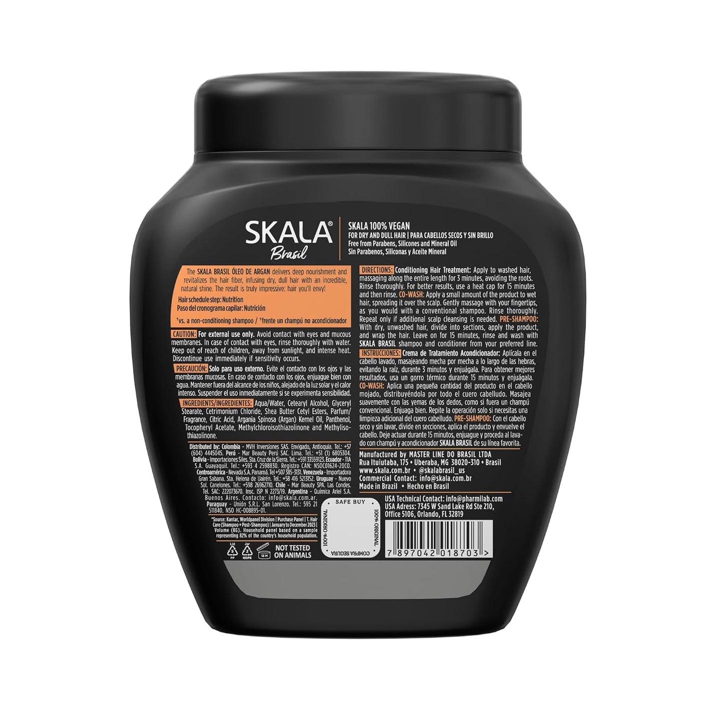 Skala Argan Oil 2-in-1 Treatment Cream | Vegan Leave-In Conditioner for All Hair Types - Deep Hydration, 1000g