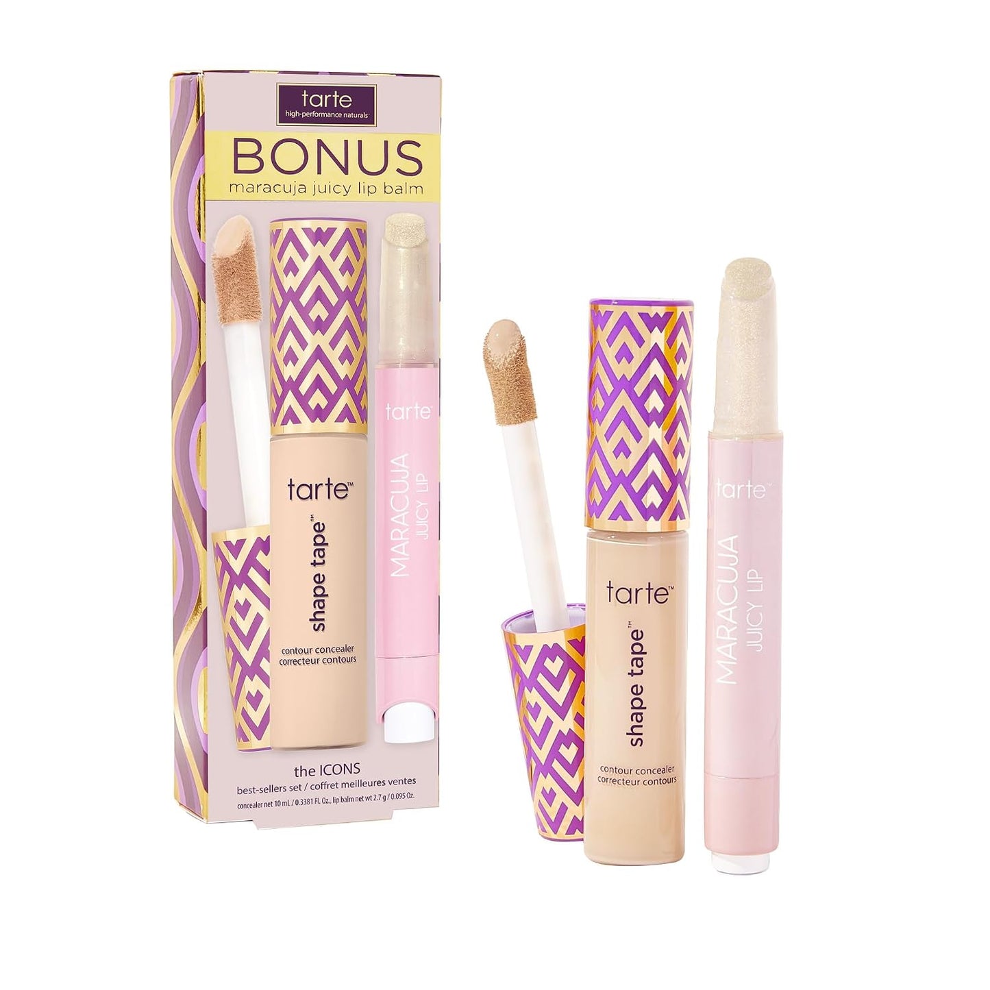 Tarte Shape Tape Concealer & Maracuja Juicy Lip Duo - Full Coverage for Dark Circles & Hydrating Lip Balm