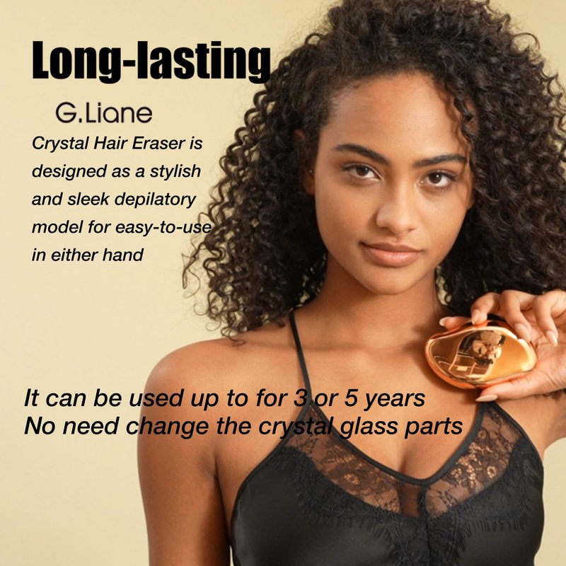 G.Liane Crystal Hair Eraser,Upgraded Painless Crystal Hair Remover,Effective Nano Glass Hair Removal Device and Skin Exfoliation,Body Epilator for Women and Men(Gold)