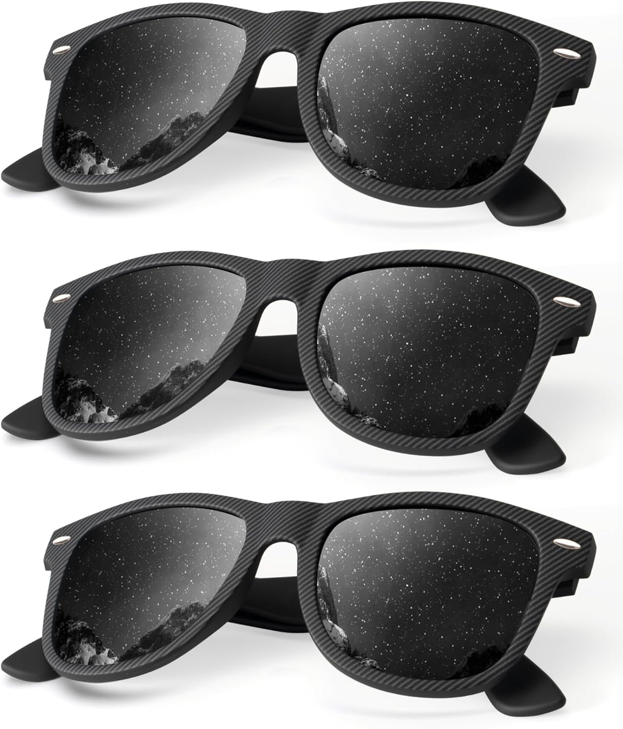 KALIYADI Polarized Sunglasses - Matte Finish, UV Blocking, Color Mirror Lenses | 3-Pack for Men & Women