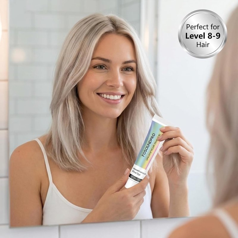 Silver Hair Dye - Vibrant Temporary Silver Color for Light Hair | 2-in-1 Nourishing Formula with Natural Essence Extract