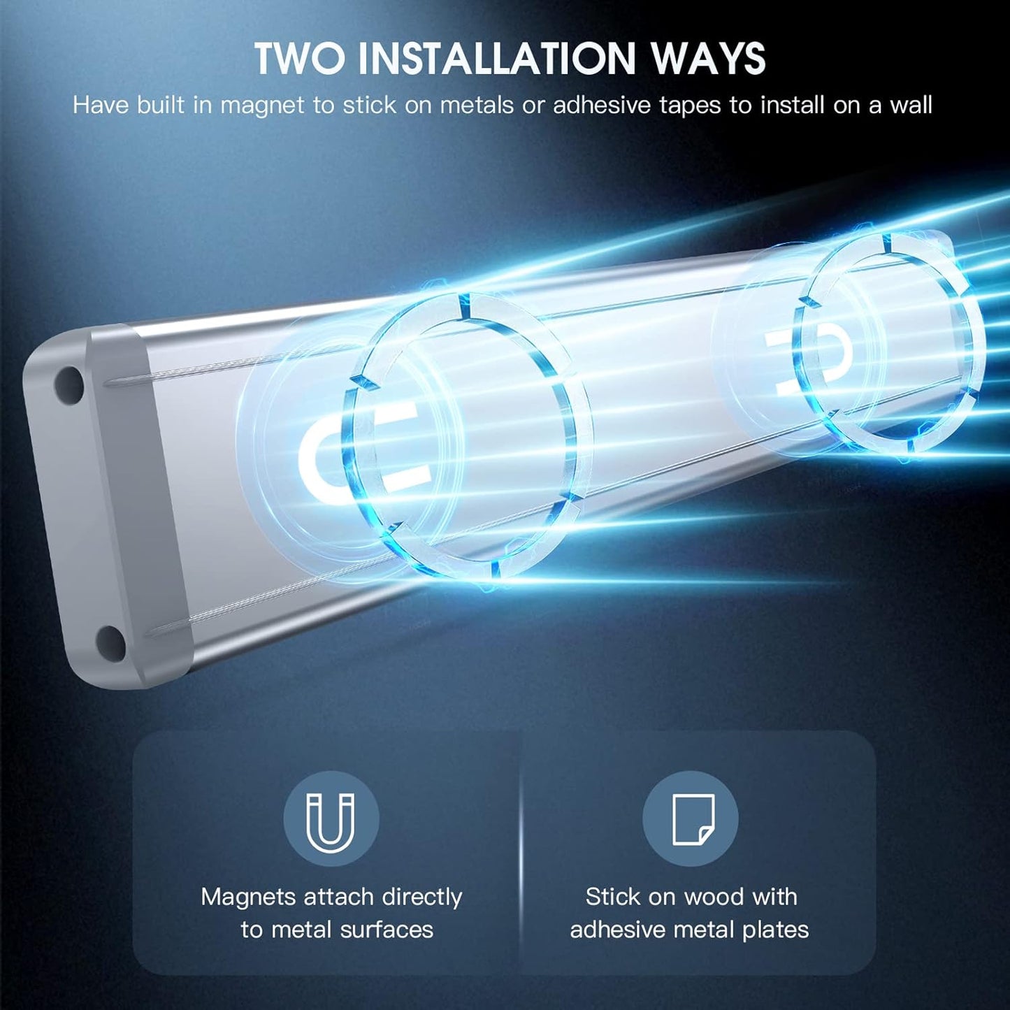 MCGOR 10-Inch Under Cabinet Lighting - 2 Pack Rechargeable Motion Sensor Lights | Dimmable Magnetic Closet Lights for Kitchen & Stairs