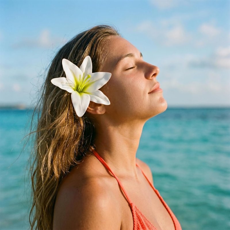 Lily Flower Hair Clips - Faux Hawaiian Tropical Floral Hair Accessories | 4 Pcs for Beach Vacation & Weddings