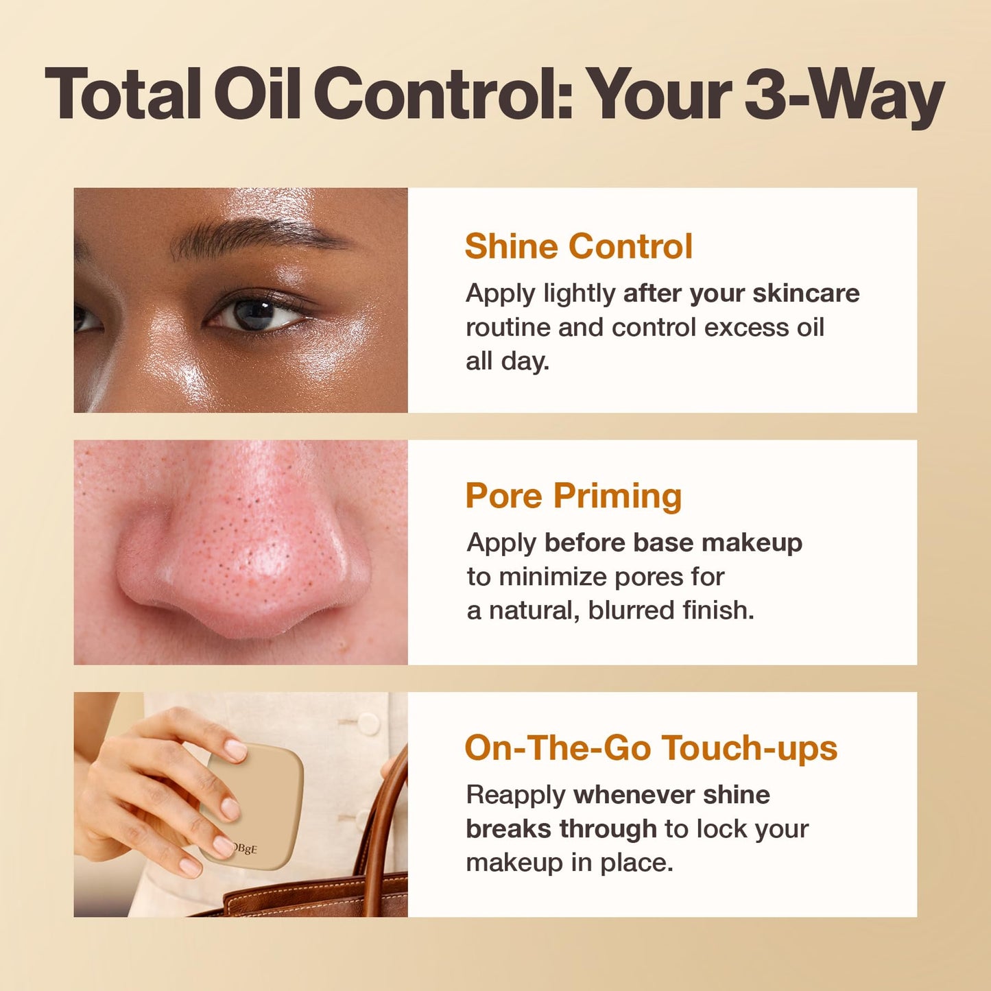 OBgE Oil Control Finisher - Bouncy Jelly Texture Sebum Control Powder, Matte Finish Face Powder for Oily Skin, Instant Pore Blur & Shine Control, Translucent Setting Powder, No Fallout, 0.17 oz