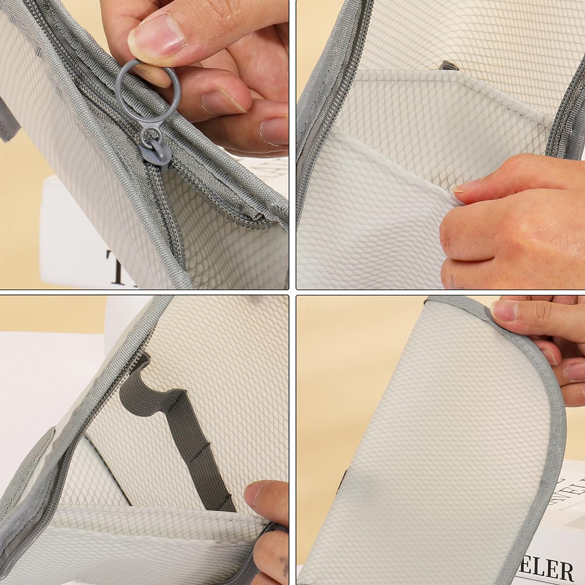 Standing Toiletry Bag | Portable Lightweight Travel Toiletry Cosmetic Brush Compartment | Eva Makeup Toothbrush Bags with Zipper Mesh Pocket | Travel Toiletry Storage Organizer for Woman and Man