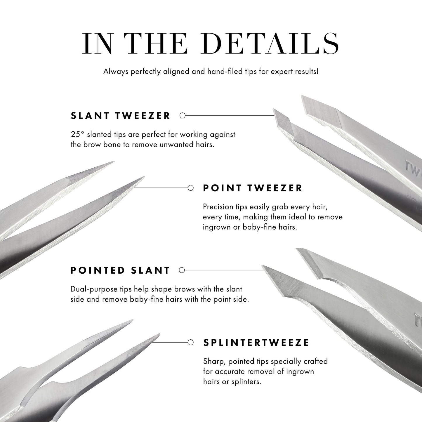 Tweezerman Winter Wonderland Micro Mini Slant & Point Tweezer Set