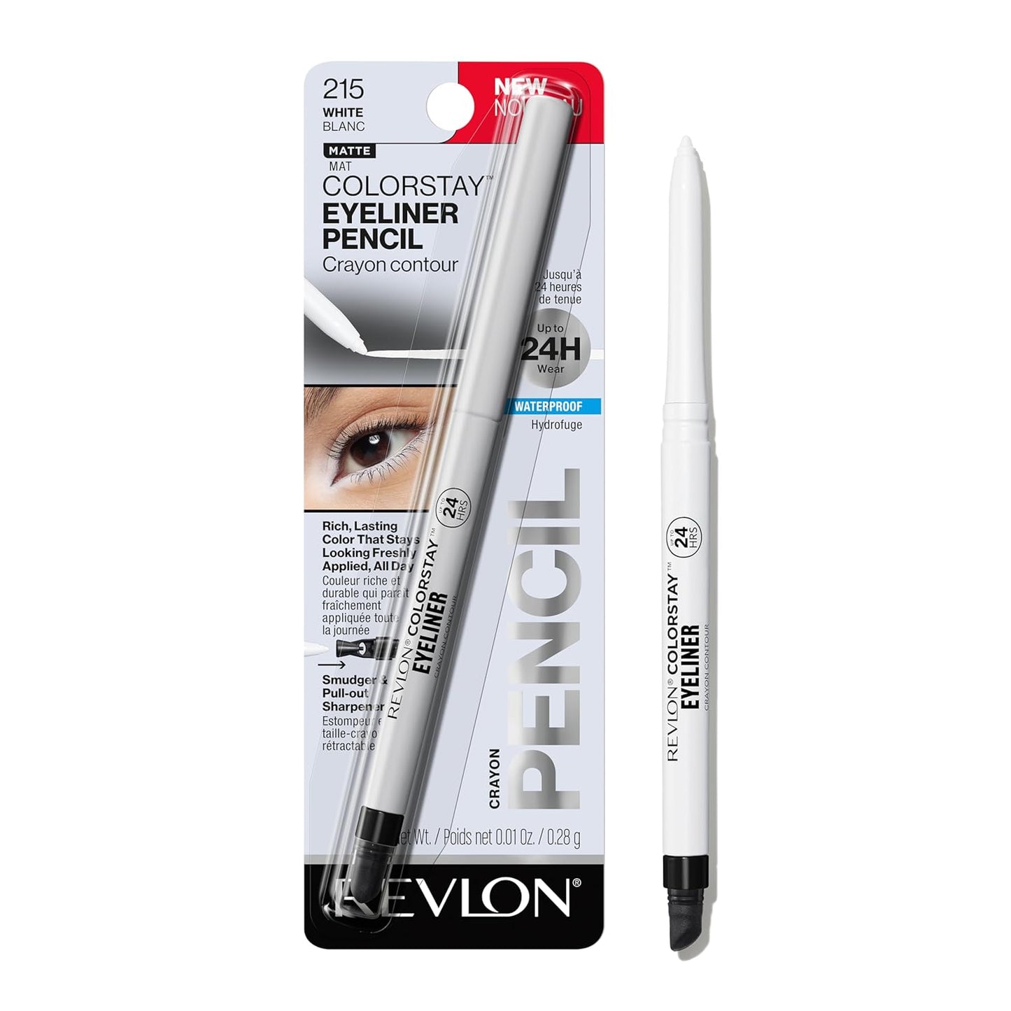 Revlon ColorStay Waterproof Eyeliner Pencil - Smudge-Proof Matte Finish, 203 Brown | 0.01 oz