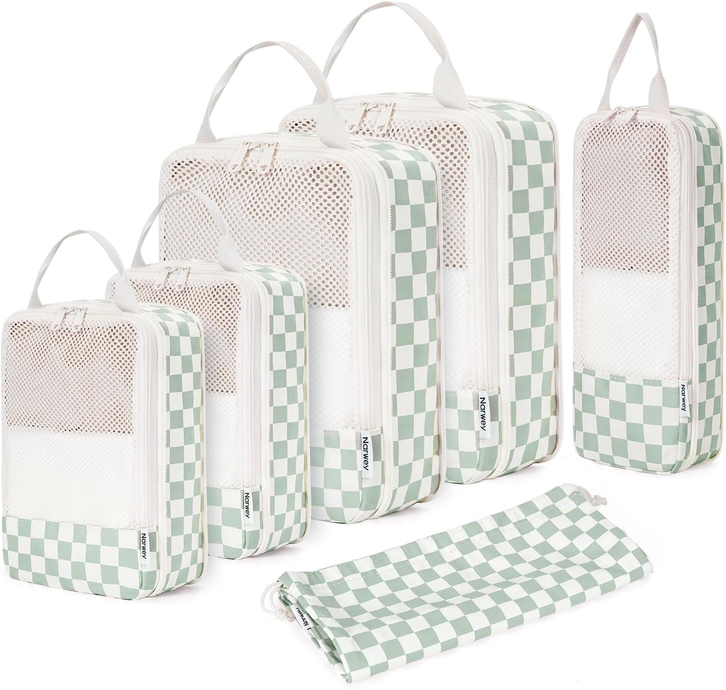 Compression Packing Cubes Set for Travel | Durable Luggage Organizer Bags - 6 Piece Set for Men & Women