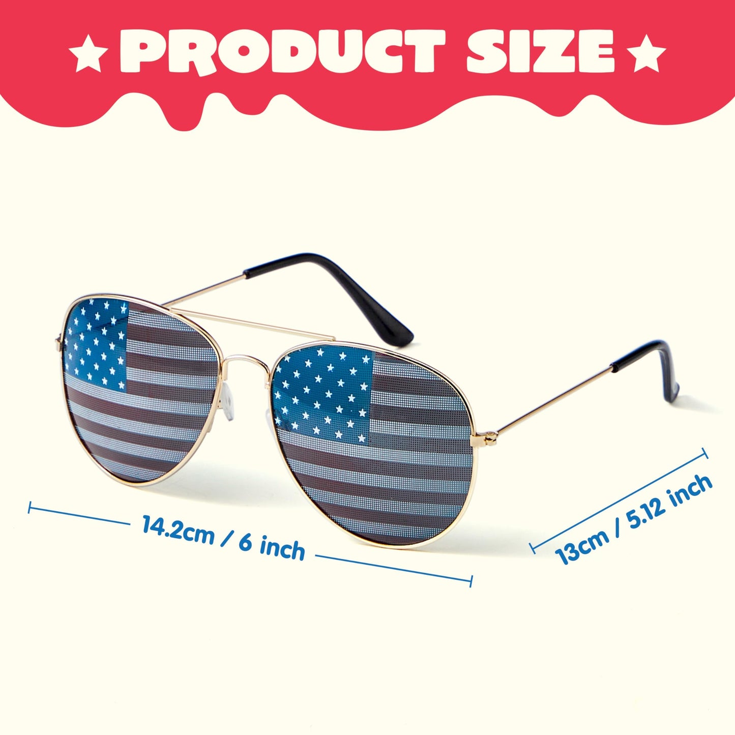 JOYIN 3 Pcs July 4th American Flag Sunglasses, Fourth of July Patriotic Sunglasses with Gold Silver and Black Frame, Red White Blue American Glasses for 4th of July Accessories, Party Favor