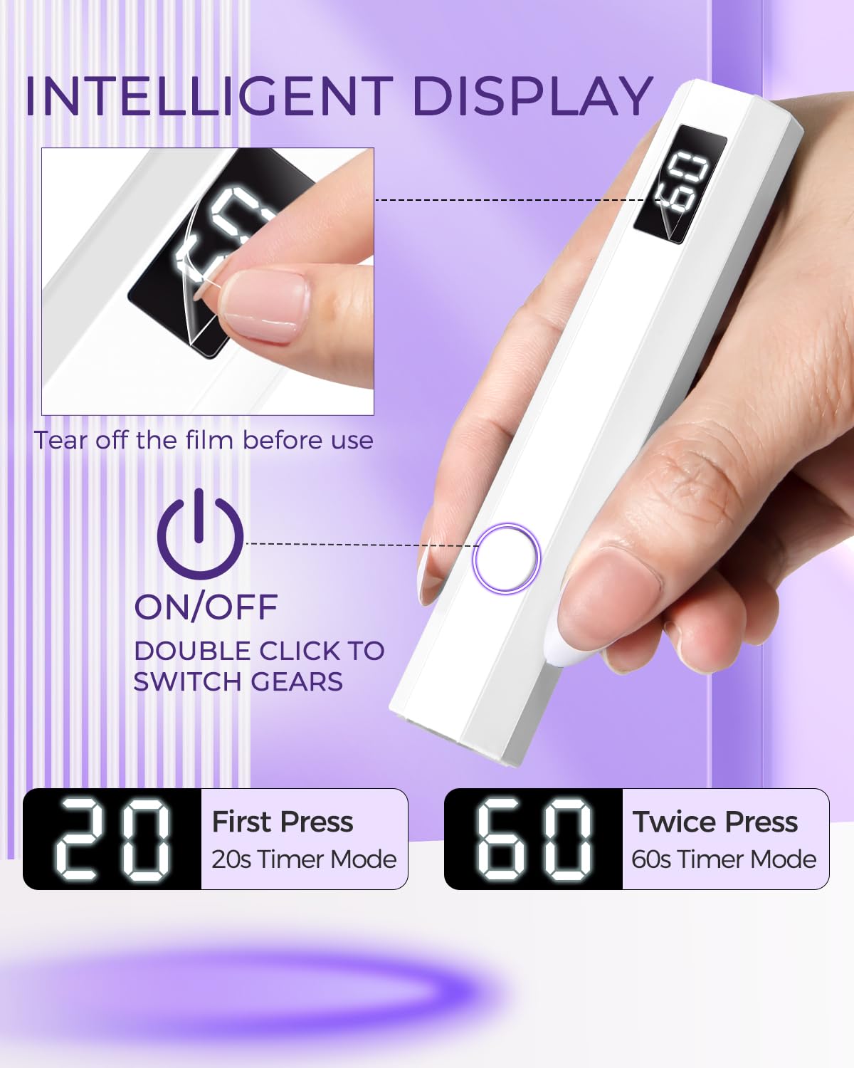 mlogiroa Mini UV Light for Nails with 2 Timer Settings