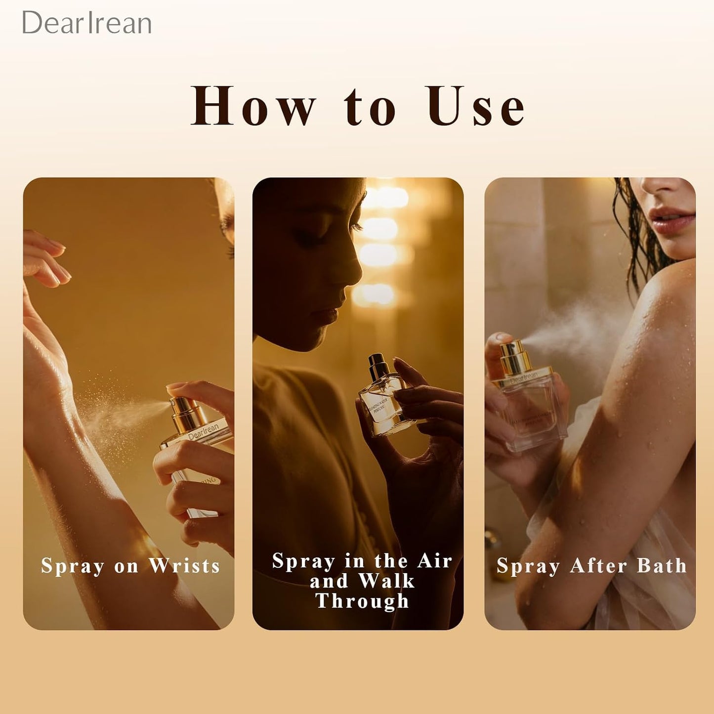 Dear Irean | Long Lasting Floral Romance Perfume for Women - Rose & Jasmine, Mini Travel Size 0.34 Oz
