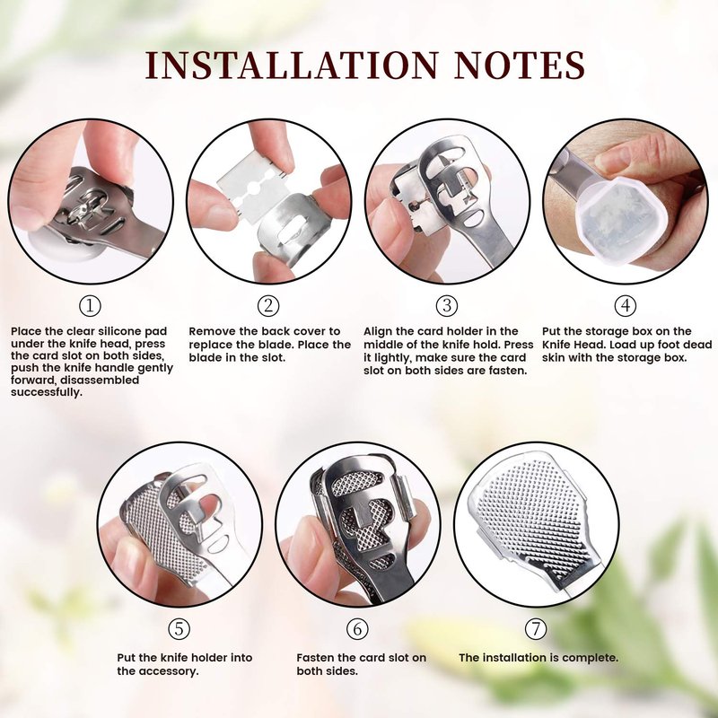Callus Shaver, Foot Shaver Callus Remover for Feet Hand Care with Foot File, 10pcs Blades, Foot File Head and Dead Skin Storage Cover (15Pcs in Total)