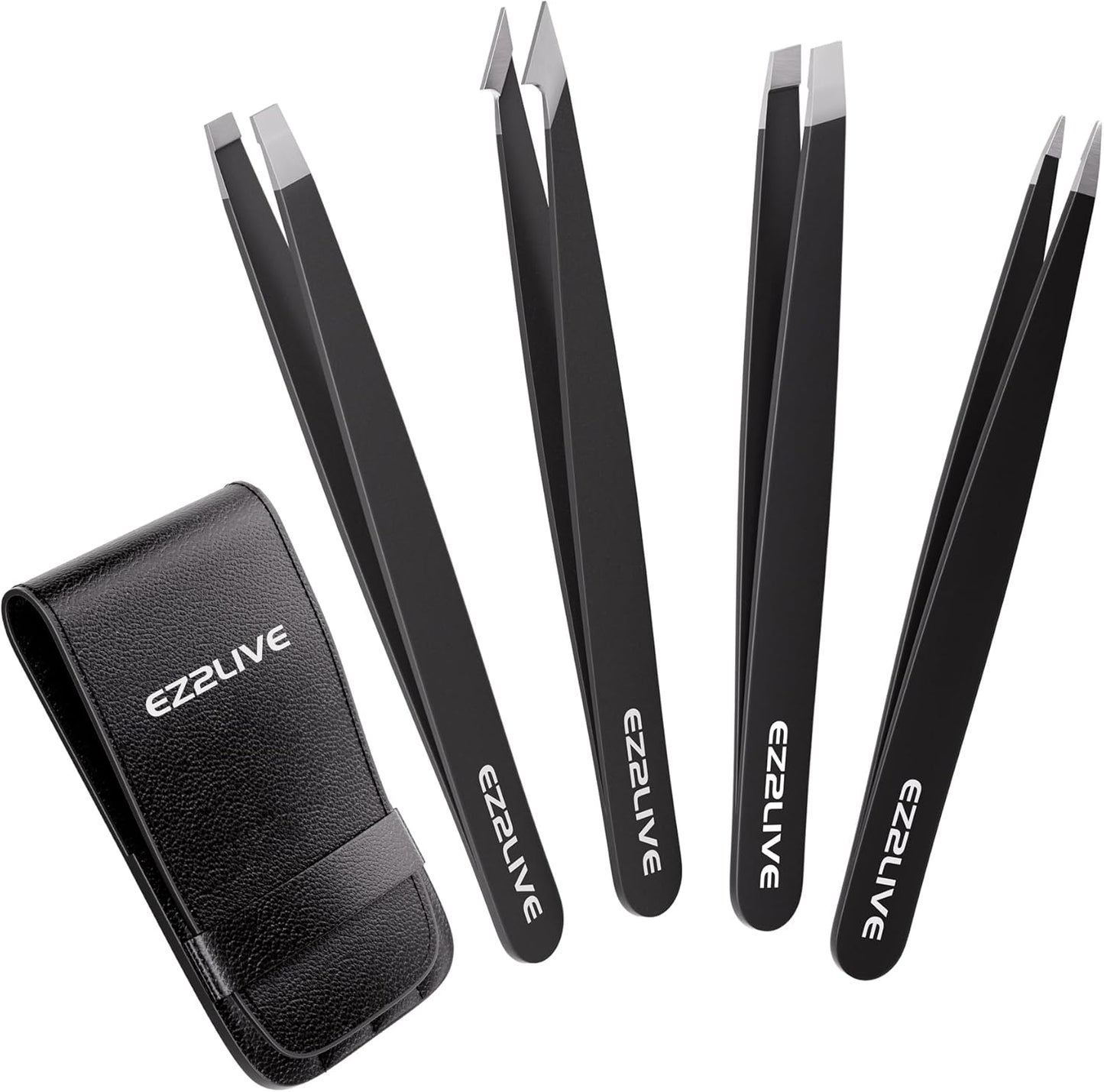 **Precision Eyebrow Tweezers Set - Slant & Point Tip Stainless Steel | 2-Pack for Men & Women**
