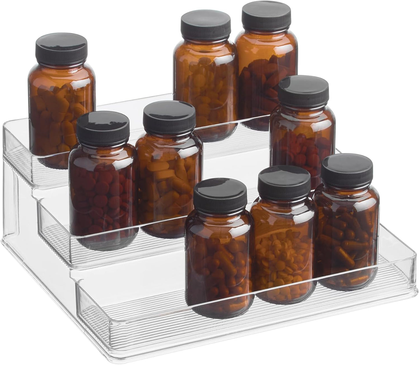 Nail Polish Organizer - 3-Tier Clear Display Stand Holds 30 Bottles | Compact Countertop Storage