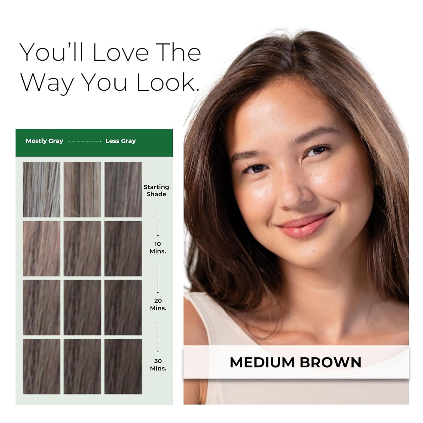 Permanent Ammonia-Free Hair Dye for Women | Natural Medium Brown Color for Sensitive Scalp - Long-Lasting Gray Coverage
