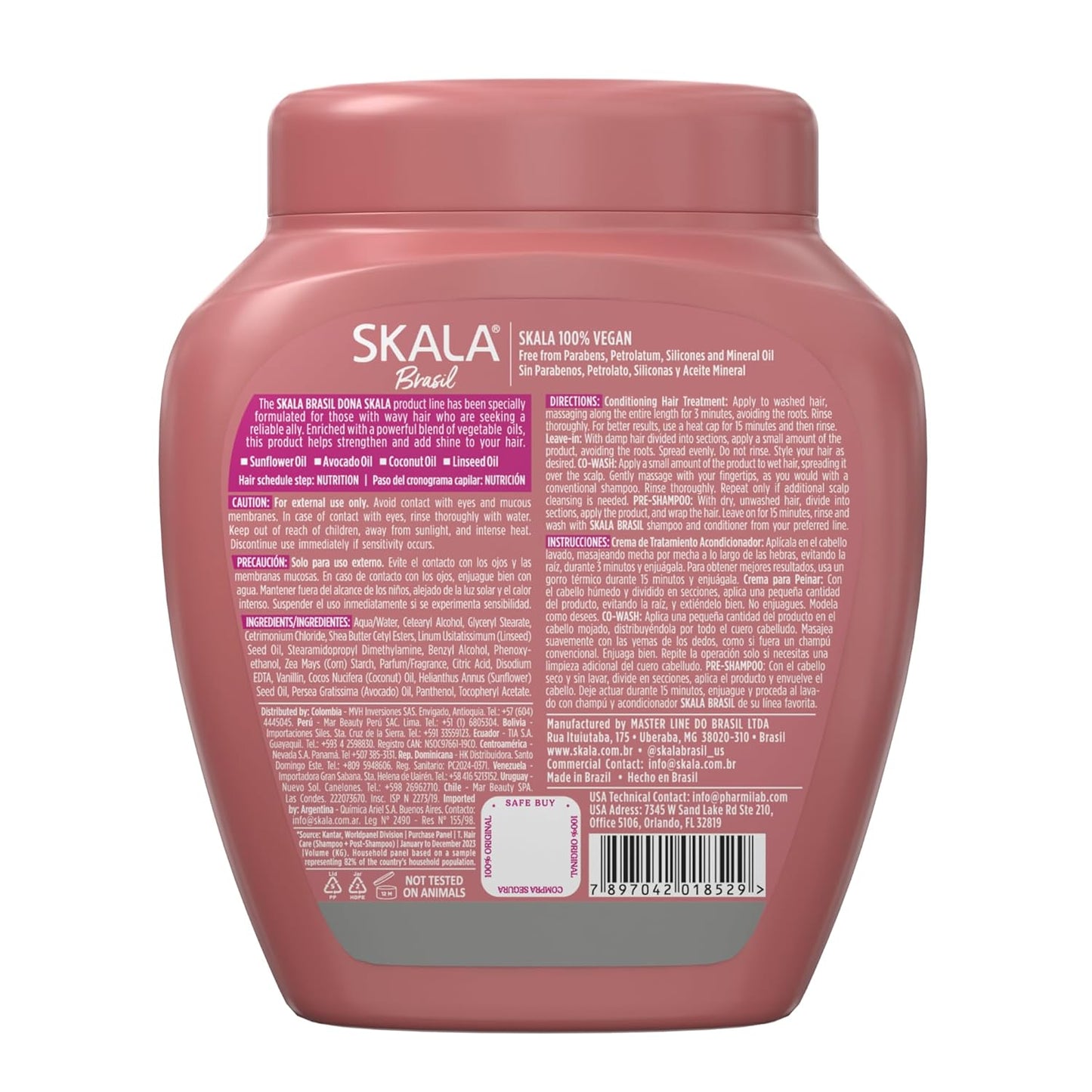 SKALA Dona 2 in 1 Treatment Cream | Vegan Leave-In Conditioner for Straight or Wavy Hair - Deep Hydration & Softening, 1000g
